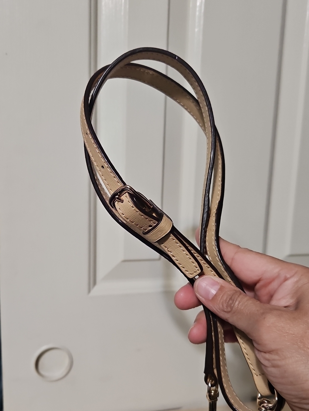 Coach EUC Replacement Tan and Gold Leather Crossbody Strap
